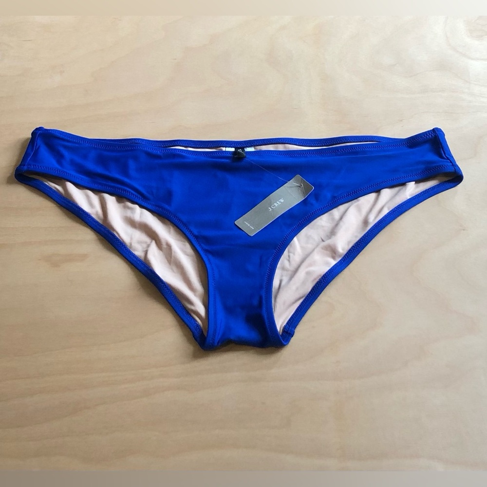 J.Crew Royal Blue Swim Bikini Bottom Summer Beachy NWT Womens Size Large.